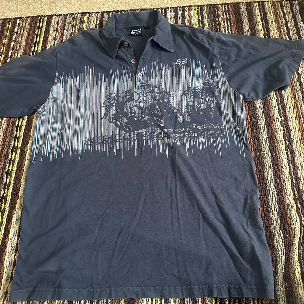Fox’s Men's Navy Graphic Polo Shirt